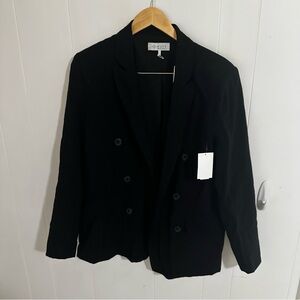 Wayf Black Classic Blazer with Traditional Lapel